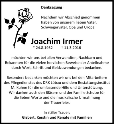 Familienanzeigen - Trauer