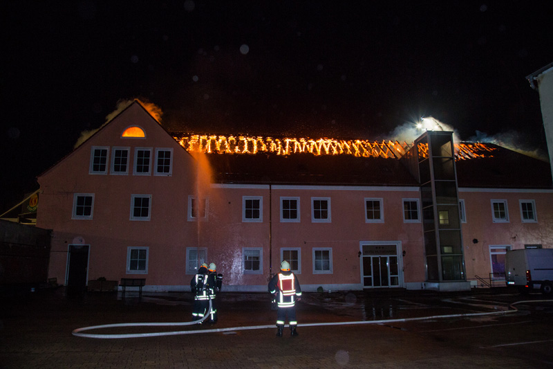 Brand eines ehemaligen Hotels